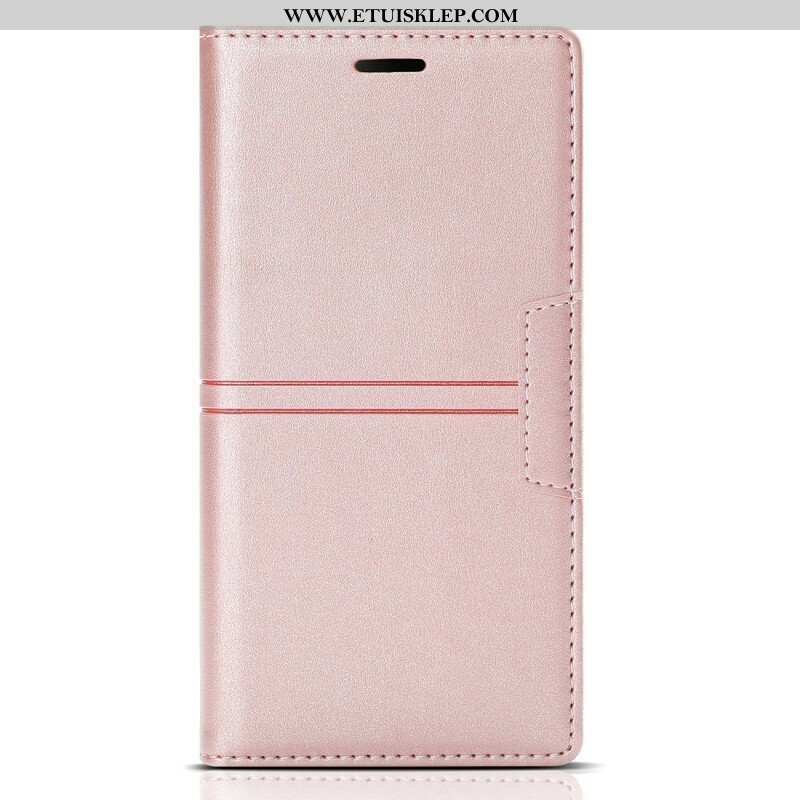 Etui Na Telefon do iPhone 13 Mini Etui Folio Stylowe Skórzane Przeszycia Magnetyczne Zapięcie